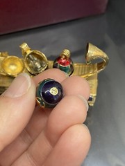 VTG Edgar Berebi Limited Edition Egyptian Faberge Eggs Pendant Necklace W/stand