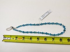 Vintage Signed Swarovski By L & J Necklace Blue Beaded Crystal Glass D5378