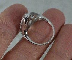 2Ct Art Deco Style Created Diamond Anniversary Engagement 14K White Gold FN Ring