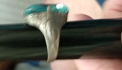 Antique Art Deco Sterling Silver Ring Czech blue Glass Size 5 1/2