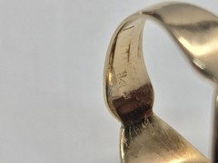 Vintage 14K Yellow Gold & Diamond Baby Ring Size 2.5 Initial X Signet Band 1.6g