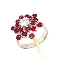 Vintage Luxury RING Sterling Silver 925 with Bright Stones -size: 7.5 (18mm) #68