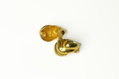Vintage Christian Dior Gold Tone Modernist Curved Clip-on Earrings