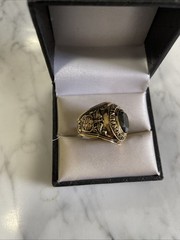 VTG Gold Plated United States Marines Ring Austrian Crystal SZ 10
