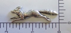 43564 Large Fox Brass Jewelry Finding Silver Oxidized