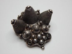Art Deco African Sterling Silver Brooch-Pendant, Signed B.N.A., Depose