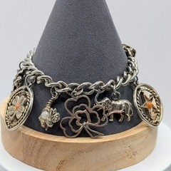 Vintage Charm Bracelet Lucky Charm Travel 7.25″