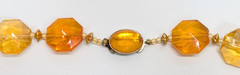 VTG Hong Kong Candy Orange Faceted Plastic 26″ Statement Beaded Necklace