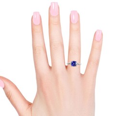 Tanzanite Engagement Ring Cushion Shaped Ring Bridal Promise Ring Gift For Her