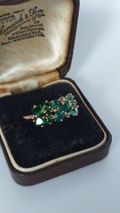 Vintage 1990-s 14 Ct Rolled Gold Emerald Ring Size UK O.5 US 7 1/4 – Hallmarked!