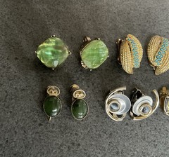Vintage Lot of Clip On Earrings Excellent Condition Napier Damascene ￼￼￼
