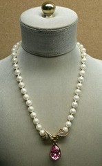 Vintage Swarovski Jeweler’s Collection Stunning Pearl & Crystal Drop Necklace