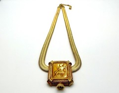 Vintage Edgar Berebi Limited Edition Gold Tone Roman Goddess Collar Necklace