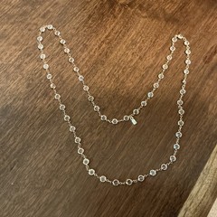 Vintage Swarovski Clear Crystal Gold Tone Long Layering Necklace 32″ Tagged