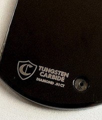 TUNGSTEN CARBIDE Diamond Black Dark Grey Dog Tag Pendant