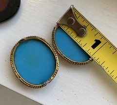 Victorian Grand Tour Opaline Glass Gold Filled Micro Scene Jewelry Medallions