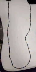 Vintage Tube Glass Bead Necklace Colorful 31″ 2.1mm Wide Beads Very Light Weight