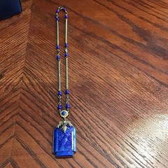 Czech Art Deco Birds Glass Repousse Necklace