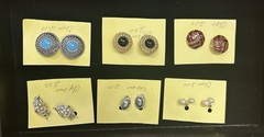 Lot Of 6 Pair Vintage 1980s Clip Earrings Various Colors