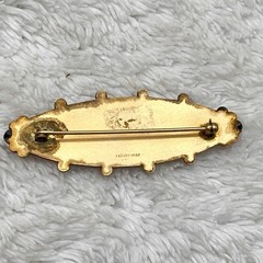 Vintage Gold Filled Brooch Engraved Victorian Revival Signed A & Z 1/20 14k GF