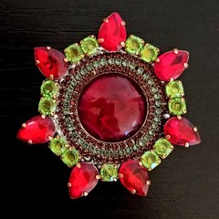 Czech Huge Vintage Rhinestone Brooch – FREE SHIPPING