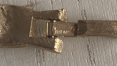 Vtg Crown Trifari Alfred Philippe Clear Stone Birthday Ribbon Gold Tone Bracelet