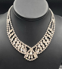 Vintage Rhinestone Necklace Lot, Bib & Statement, Signedf Kramer, Selro