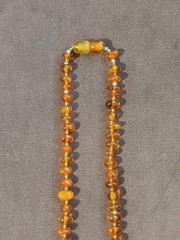 Vintage Natural Amber Necklace 17″ Ukrainian Handmade Jewelry USSR 13g