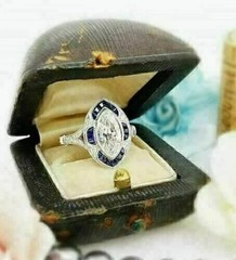 3.15Ct Art Deco Style Lab Created Diamond Anniversary 14K White Gold Finish Ring