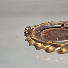 Antique Victorian Yellow Gold Plated/ GF Photo Pendant As Is Broken Damaged