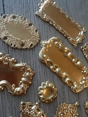 Victorian Metal Stampings/Brass Findings Assorted Lot