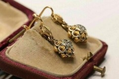 Art Deco Round Cut Lab Created Diamond Wedding 14K Yellow Gold Filled Earrings