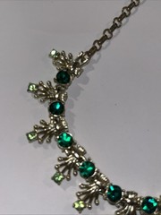 Vintage Green Rhinestone Necklace