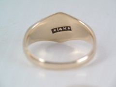 ANTIQUE ALLSOPP BROS. 14K YELLOW GOLD SIGNET RING NO MONO 6 1/2