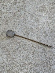 Antique Milky Agate Oval Cabochon Stone Lapel Stick Pin