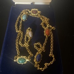 Camrose & Kross JBK Multi Gemstone Chain Necklace Jackie Kennedy COA