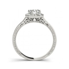 1 Ct White Round Cut Simulated Diamond Retro Art Deco Antique Ring In 925 Silver
