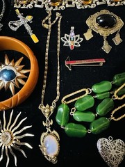 VTG Lot Of 23 Old Costume Jewelry Pieces Bakelite Antique Wearable Stones Rings