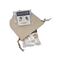Napier Gray, Silver, Gold Tone Clip On Earrings For Women NEW