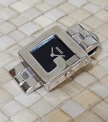 Vtg 1990s GUCCI Lapel Pin Brooch Stainless Steel ~ 3600 Watch Logo NEW OLD STOCK