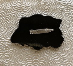 Dog vintage style acrylic brooch pin
