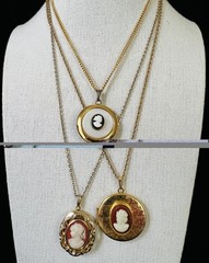 Vtg Estate Cameo Jewelry Artisan Painted Floral Romantic Victorian Revival Lot
