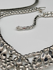 Vintage Rhinestone Necklace Lot, Bib & Statement, Signedf Kramer, Selro