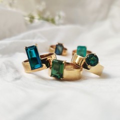925 silver emerald ring vintage antique Handmade Size 7