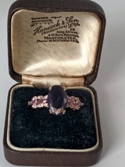 Vintage 1990-s 14 Ct Rolled Gold Amethyst Ring UK S 1/2, US 9 1/4- Hallmarked!