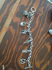 Vintage J.J. Jonette Sterling Silver 3D Nursery Rhyme Novelty Charm Bracelet 66g