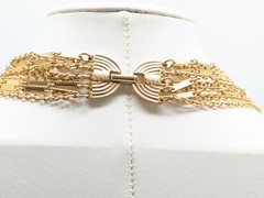 Vintage Sarah Coventry Layered Gold Tone Multi-Strand Necklace