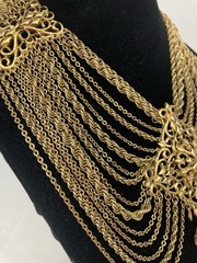 Vintage 1969 Monet Festoon Necklace Gold Tone Statement Piece Rare Excellent