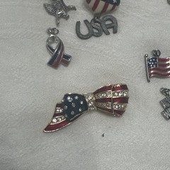 VTG 4th Of July Costume Jewelry LotCarolee Brooch USA 250th Birthday Celebration