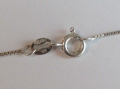 22in 2.3g ITALY 925 VINTAGE STERLING SILVER BOX CHAIN NECKLACE
